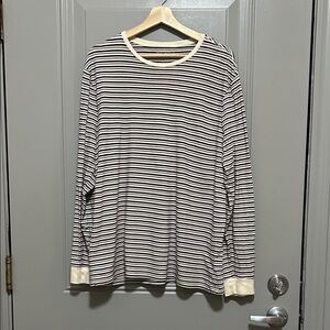 J. Crew Black and White Striped Long Sleeve Tee